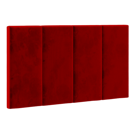 Cabeceira Cama Solteiro Placa Estofada 90 Cm Suspensa Itália - Vermelho Suede