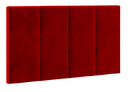 Ver imagem 1 de Cabeceira Cama Solteiro Placa Estofada 90 Cm Suspensa Itália - Vermelho Suede