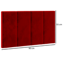 Ver imagem 6 de Cabeceira Cama Solteiro Placa Estofada 90 Cm Suspensa Itália - Vermelho Suede