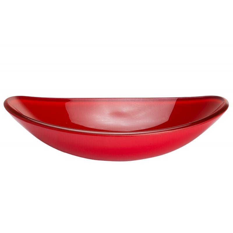 cuba de vidro oval vermelha,válvula cromada - 2