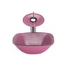 Cuba de vidro quadrada Rosa,valvula - 3