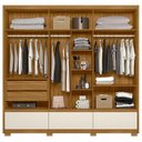 Ver imagem 4 de Guarda Roupa Casal Ambiente Amazonas 6 Portas Freijó Off White com Espelho - Moval