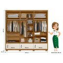Ver imagem 3 de Guarda Roupa Casal Ambiente Amazonas 6 Portas Freijó Off White com Espelho - Moval