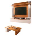 Ver imagem 1 de Painel para Tv Home Suspenso Cosmo e Mesa de Centro Luna Cinamomo Off White - Hb Móveis