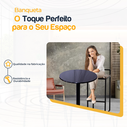 Kit 2 Banqueta Quadrada Preta para Balcão Ilha Cozinha Gourmet Bancada Piscina Bares Àrea de Lazer - 5