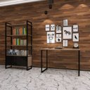 Ver imagem 4 de Escrivaninha & Mesa De Livros Bancada ClickForte Mesa Para Escritório Estilo Industrial Marrom