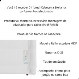 Cabeceira de Cama Box Estofada 140 Cm Casal Stela Suede - 3