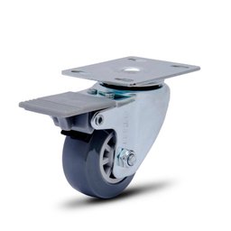 Rodizios Fixo 2'' com Placa e Freio Capacidade até 45kg - Colson - 1