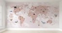 Ver imagem 1 de Papel de parede infantil mapa mundi rosa para quarto de bebê M² PP74