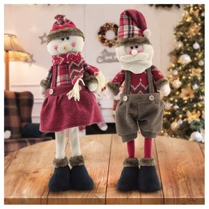 Dupla Boneco De Neve E Papai Noel Natal Decoração 50cm