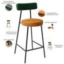 Ver imagem 4 de Kit 05 Banquetas Baixa Cozinha Sala Jantar Bancada Milão L02 Facto Verde Couríssimo Whisky - lyam de