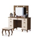 Ver imagem 1 de Penteadeira Camarim C/ Led Gaveta com Colmeia e Banqueta New:malbec / Off White