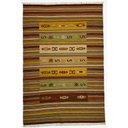 Ver imagem 1 de Tapete para Sala Quarto Kilim Stripe 123x181 Cm 70438 Terracota Amarelo Verde