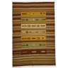 Tapete para Sala Quarto Kilim Stripe 123x181 Cm 70438 Terracota Amarelo Verde - 1