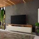 Ver imagem 1 de Rack para Sala 220cm com Portas Brise Pés em Metal 100% Mdf