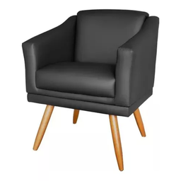 Kit 2 Poltronas para Sala Recepção Escritório Consultório Preto - 3
