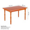 Ver imagem 2 de Mesa Retangular 126x80 04 Cadeiras Madeira Macica Pes Torneados Marjori - Mel Brilho