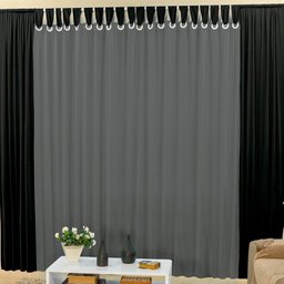Cortina Claudia Preto/Cinza 4,00 X 2,60M - 3 Cortina Claudia Preto/Cinza 4,00 X 2,60M - 3