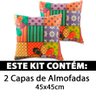 Kit 2 Capas Almofada Decorativa Para Sala com Ziper Suede 45x45 Bf Colchoes - 2