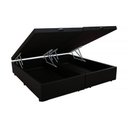 Ver imagem 2 de Base Box Baú Casal Bipartido Santo Box Suede Preto 47x138x188