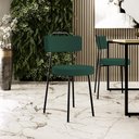 Ver imagem 2 de Kit 08 Cadeiras Decorativas Estofada Para Sala De Jantar Barcelona L02 Bouclê Verde - Lyam Decor