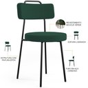 Ver imagem 4 de Kit 08 Cadeiras Decorativas Estofada Para Sala De Jantar Barcelona L02 Bouclê Verde - Lyam Decor