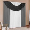 Cortina Londres Cinza/Preto 4,00 X 2,80M - 4
