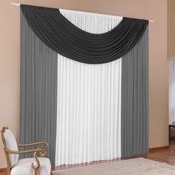 Cortina Londres Cinza/Preto 2,00 X 1,70M - 1 Cortina Londres Cinza/Preto 2,00 X 1,70M - 1