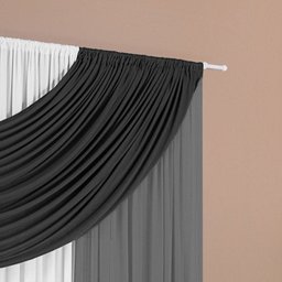 Cortina Londres Cinza/Preto 2,00 X 1,70M - 4 Cortina Londres Cinza/Preto 2,00 X 1,70M - 4