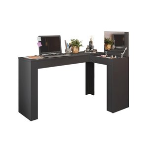 Mesa Escrivaninha Penteadeira Canto Camarim com Espelho:preto