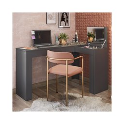 Mesa Escrivaninha Penteadeira Canto Camarim com Espelho:preto - 2