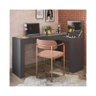 Mesa Escrivaninha Penteadeira Canto Camarim com Espelho:preto - 2