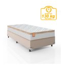Ver imagem 6 de Cama Box Solteiro Colchão Molas Ensacadas Real 88x188x65cm Branco / Bege - Suporta até 130Kg