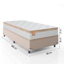 Ver imagem 3 de Cama Box Solteiro Colchão Molas Ensacadas Real 88x188x65cm Branco / Bege - Suporta até 130Kg