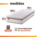 Ver imagem 4 de Cama Box Solteiro Colchão Molas Ensacadas Real 88x188x65cm Branco / Bege - Suporta até 130kg