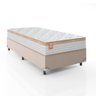Cama Box Solteiro Colchão Molas Ensacadas Real 88x188x65cm Branco / Bege - Suporta até 130Kg - 2