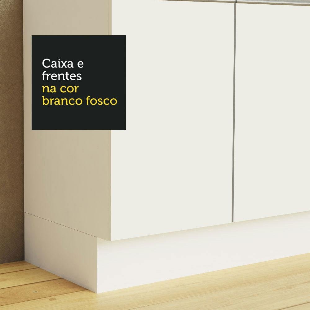 Armário de Cozinha Completa 100% MDF 300 cm Frentes Branco Smart Madesa 01 - 10