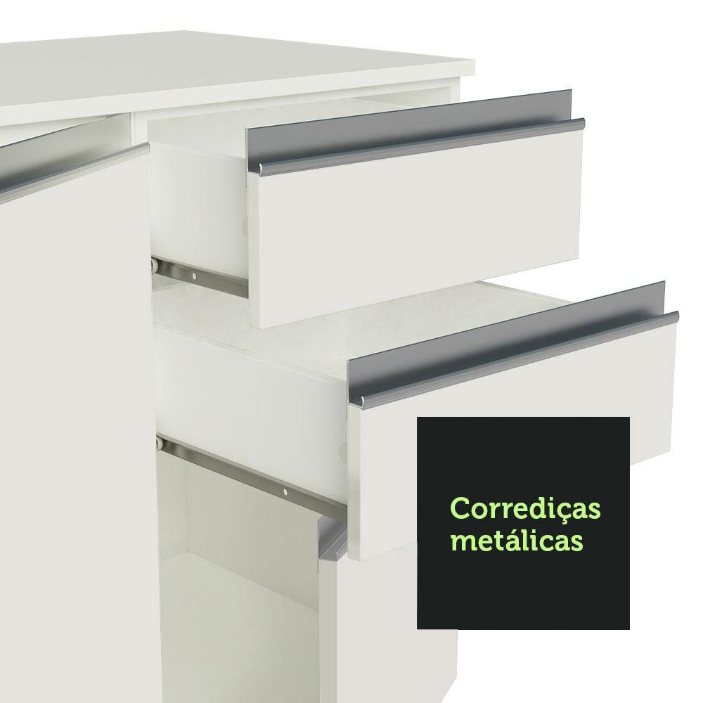 Armário de Cozinha Completa 100% MDF 300 cm Frentes Branco Smart Madesa 01 - 9