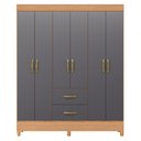 Ver imagem 2 de Guarda Roupa 6 Portas Cancun Freijó Titanium