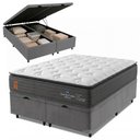 Ver imagem 1 de Cama Box Baú King Molas Ensacadas Pillow Super Monaco 193x203x75cm Probel - até 180kg por Pessoa