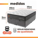 Ver imagem 3 de Cama Box Baú King Molas Ensacadas Pillow Super Monaco 193x203x75cm Probel - até 180kg por Pessoa