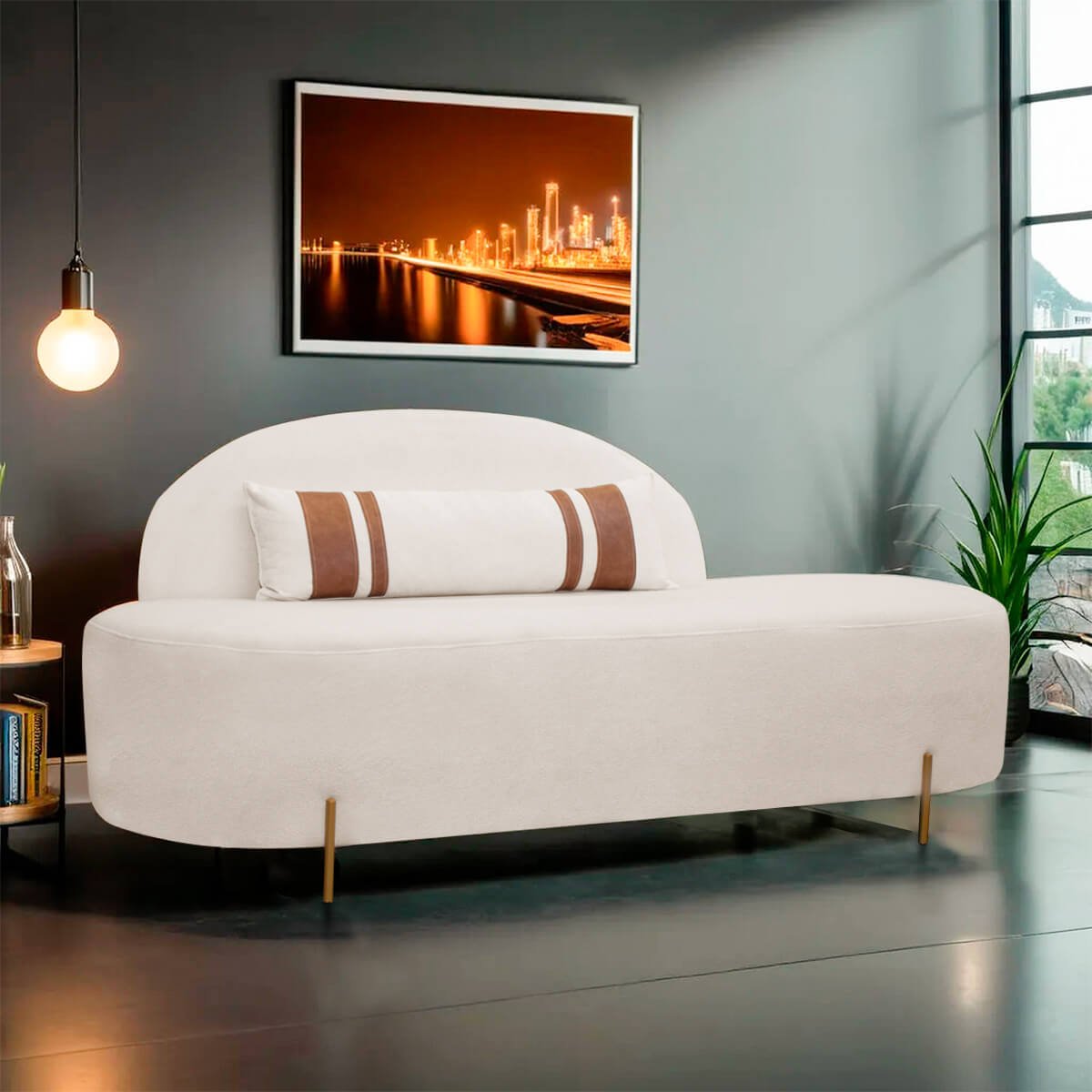 Sofá Namoradeira 2 Lugares Maitê Conceito Orgânico 180cm Bege Sofa Store - 2