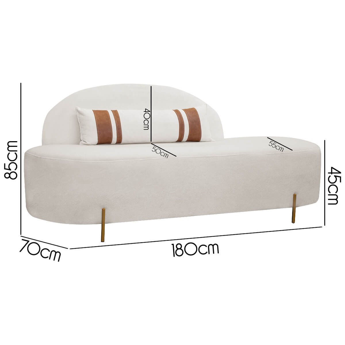 Sofá Namoradeira 2 Lugares Maitê Conceito Orgânico 180cm Bege Sofa Store - 7