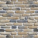 Ver imagem 3 de Papel de Parede Adesivo Tijolo Demolição Bege e Cinza 12m