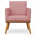 Ver imagem 6 de Kit 2 Poltronas Decorativa para Sala Recepção Escritório Assento Confortável Lis Suede e Corino