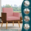Ver imagem 4 de Kit 2 Poltronas Decorativa para Sala Recepção Escritório Assento Confortável Lis Suede e Corino