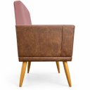 Ver mais imagens de Kit 2 Poltronas Decorativa para Sala Recepção Escritório Assento Confortável Lis Suede e Corino