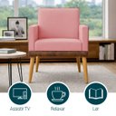 Ver imagem 3 de Kit 2 Poltronas Decorativa para Sala Recepção Escritório Assento Confortável Lis Suede e Corino