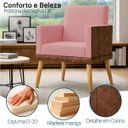 Ver imagem 2 de Kit 2 Poltronas Decorativa para Sala Recepção Escritório Assento Confortável Lis Suede e Corino
