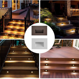 7 Balizador Led 4x2 Deitada de Embutir 2w Luz Branco Quente:preto - 7